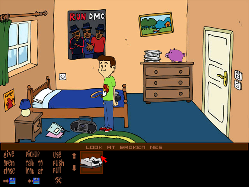 The protagonist with his broken NES.