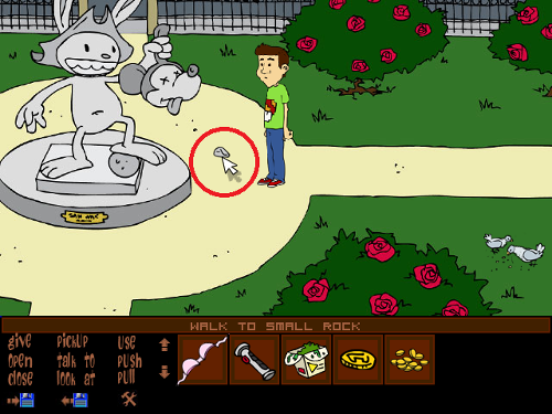 Location of the small rock.