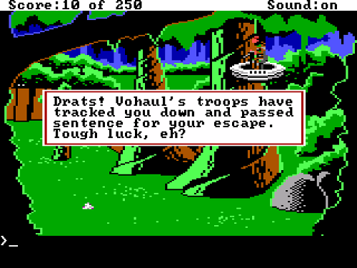 Get shot by Vohaul's troops.