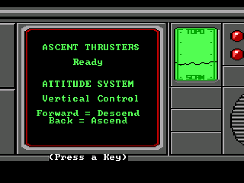 Thruster controls.