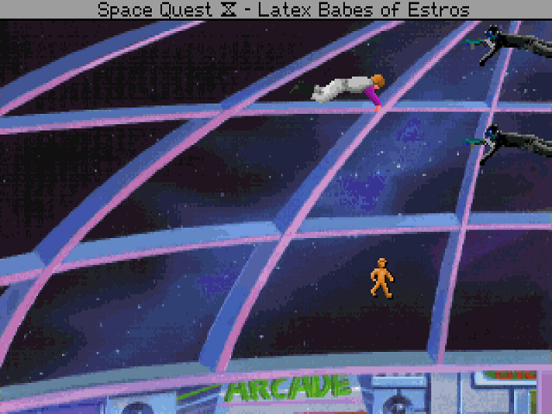 Trying to escape from the Sequel Police in weightlessness.